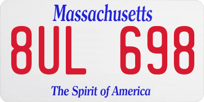 MA license plate 8UL698