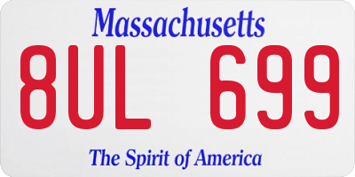 MA license plate 8UL699