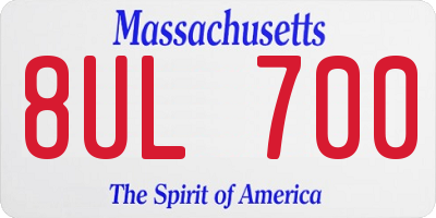 MA license plate 8UL700