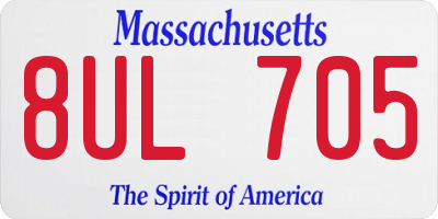 MA license plate 8UL705