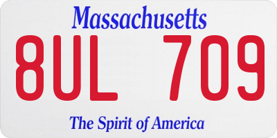 MA license plate 8UL709