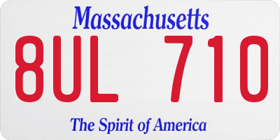 MA license plate 8UL710