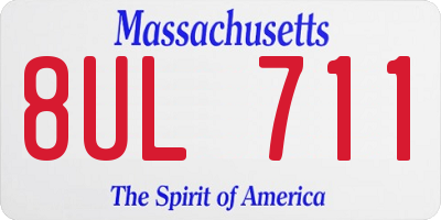 MA license plate 8UL711