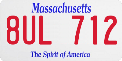 MA license plate 8UL712
