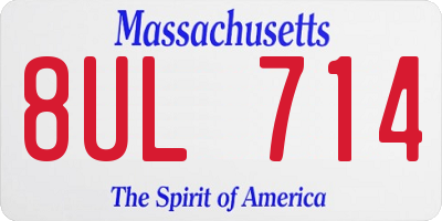MA license plate 8UL714