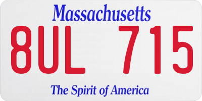 MA license plate 8UL715