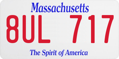 MA license plate 8UL717