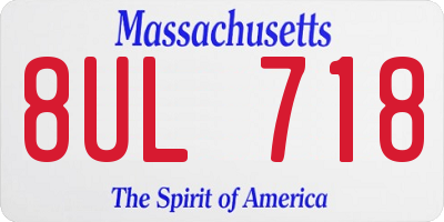 MA license plate 8UL718