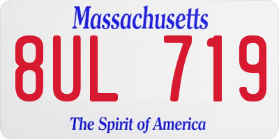 MA license plate 8UL719