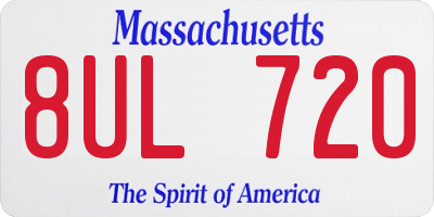 MA license plate 8UL720