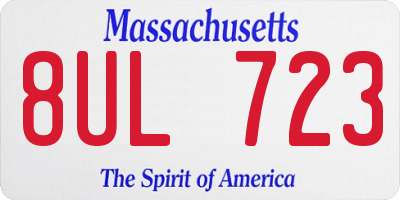MA license plate 8UL723