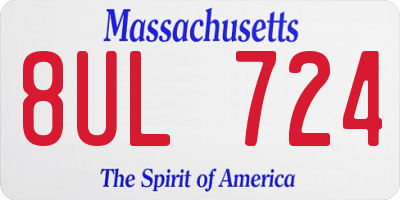 MA license plate 8UL724