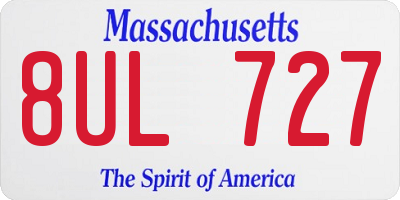 MA license plate 8UL727