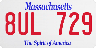 MA license plate 8UL729
