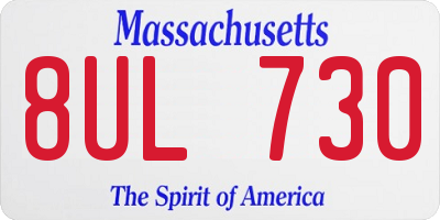 MA license plate 8UL730