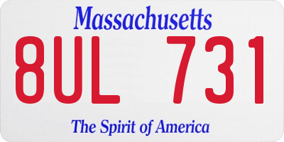 MA license plate 8UL731