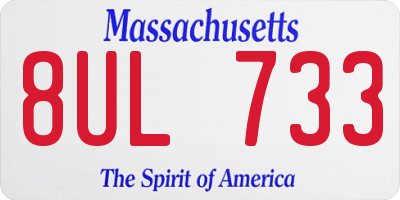 MA license plate 8UL733