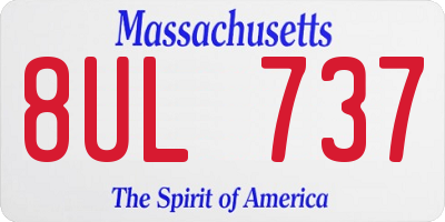 MA license plate 8UL737