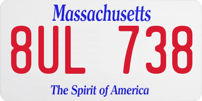 MA license plate 8UL738