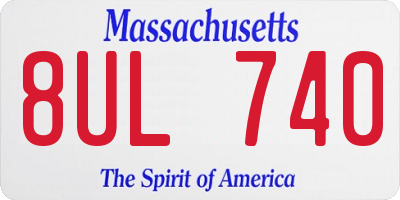 MA license plate 8UL740
