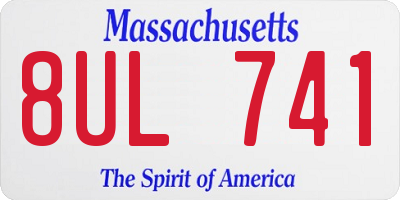 MA license plate 8UL741