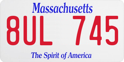 MA license plate 8UL745