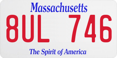MA license plate 8UL746