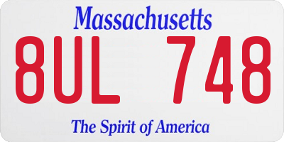 MA license plate 8UL748
