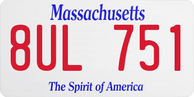 MA license plate 8UL751