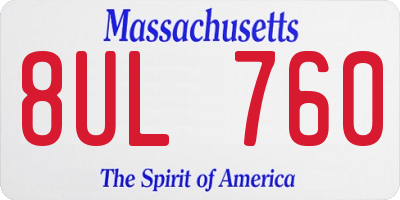 MA license plate 8UL760