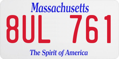 MA license plate 8UL761