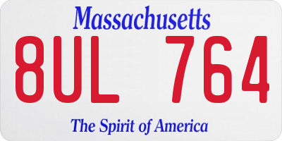 MA license plate 8UL764