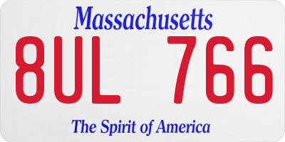 MA license plate 8UL766