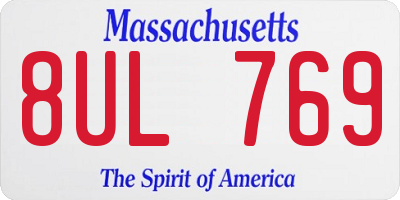 MA license plate 8UL769