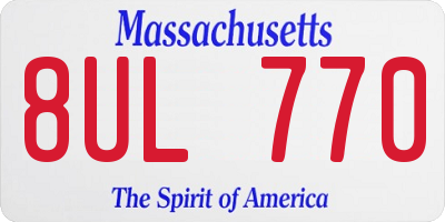 MA license plate 8UL770