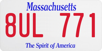 MA license plate 8UL771