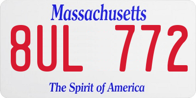 MA license plate 8UL772