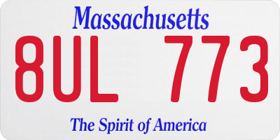 MA license plate 8UL773