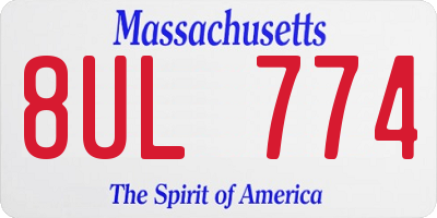 MA license plate 8UL774