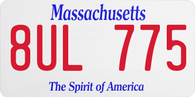 MA license plate 8UL775