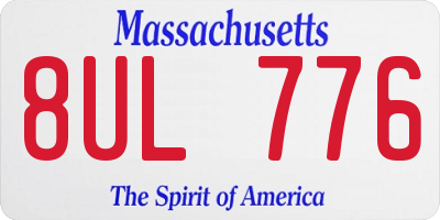 MA license plate 8UL776