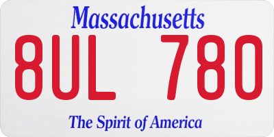 MA license plate 8UL780