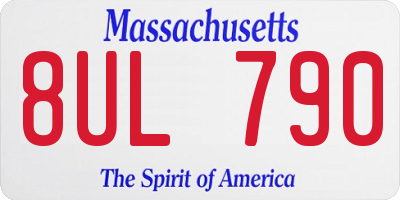 MA license plate 8UL790