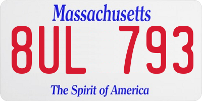 MA license plate 8UL793