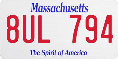 MA license plate 8UL794
