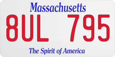 MA license plate 8UL795