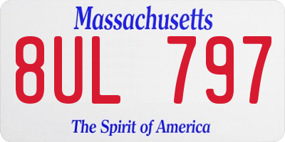 MA license plate 8UL797
