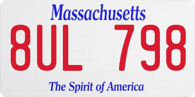 MA license plate 8UL798