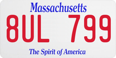 MA license plate 8UL799