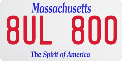 MA license plate 8UL800